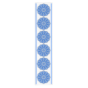 Mandala in blue short table runner