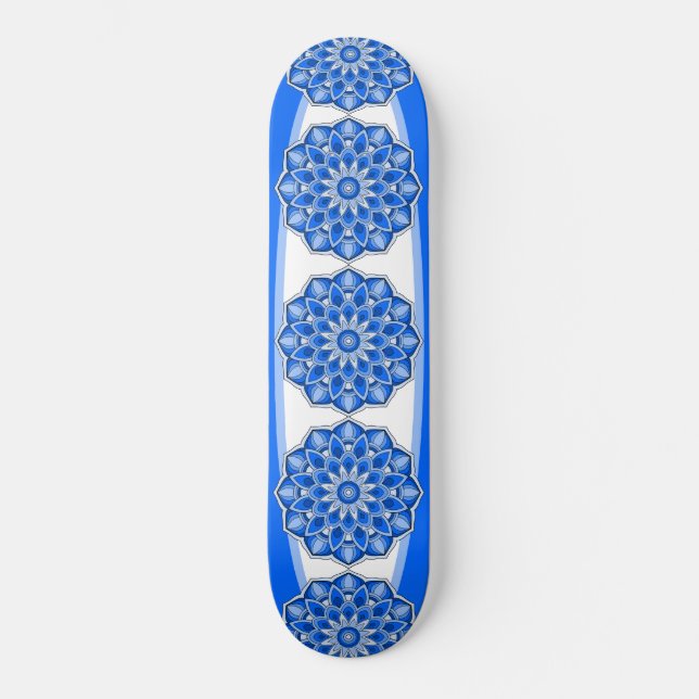 Mandala in blue skateboard (Front)