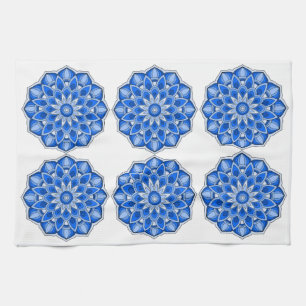 Mandala in blue tea towel