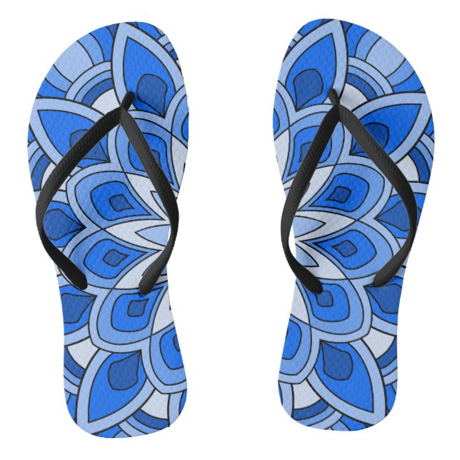 Mandala in blue thongs (Footbed)