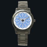 Mandala in blue watch<br><div class="desc">While the mandala originated in India,  today the beauty of the modernised mandalas are suitable for many items in the home,  as well as for decorations on clothing. 

Note: there are a variety of products with this design suitable for your home or function,  & mandalas in other colours.</div>