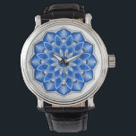 Mandala in blue watch<br><div class="desc">While the mandala originated in India,  today the beauty of the modernised mandalas are suitable for many items in the home,  as well as for decorations on clothing. 

Note: there are a variety of products with this design suitable for your home or function,  & mandalas in other colours.</div>