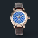 Mandala in blue watch<br><div class="desc">While the mandala originated in India,  today the beauty of the modernised mandalas are suitable for many items in the home,  as well as for decorations on clothing. 

Note: there are a variety of products with this design suitable for your home or function,  & mandalas in other colours.</div>