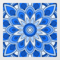 Mandala in blue Window Cling