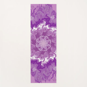 Mandala in multiple purple shades yoga mat