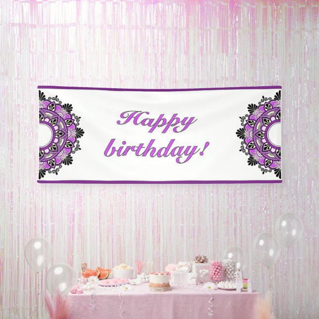 Mandala in purple banner (Party)