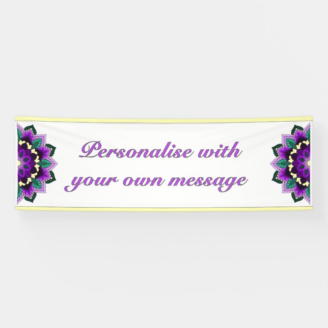 Mandala in purple banner (Horizontal)