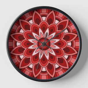 Mandala in red clock