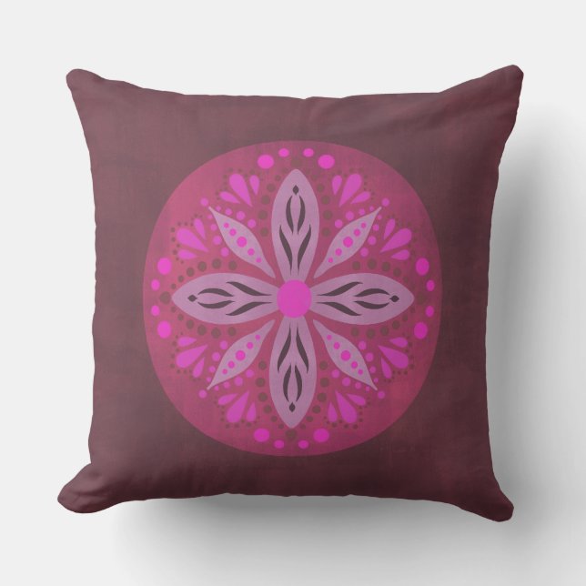 Mandala in Shades Of Pink | Premium Throw Pillow (Front)