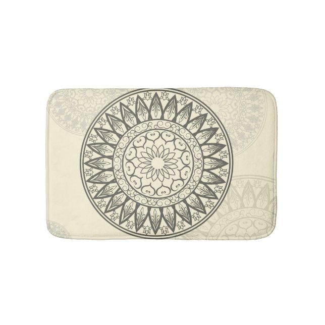 Mandala in Soft Yellow Bath Mat (Front)