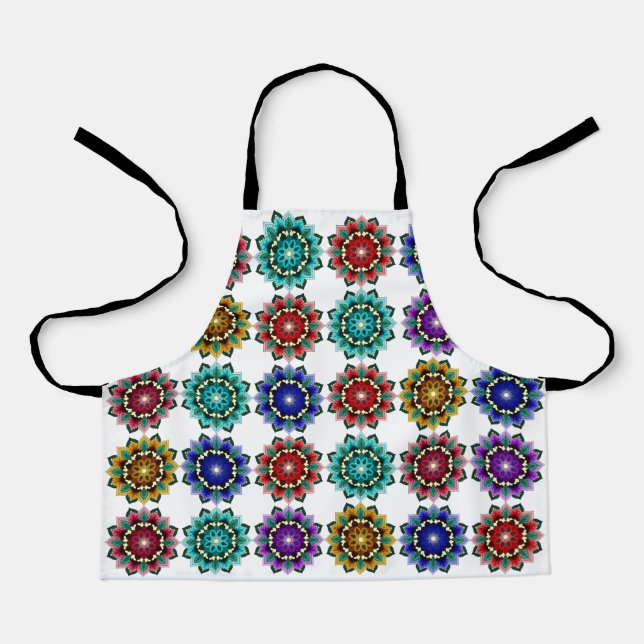 Mandala in various colours apron (Front)