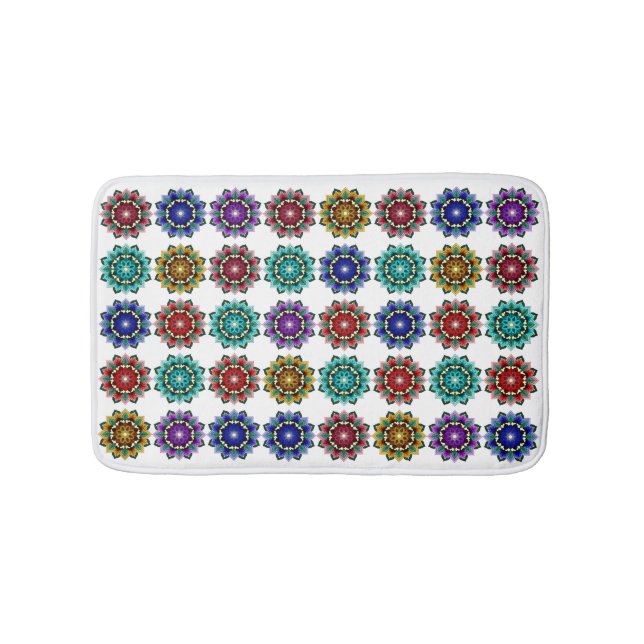 Mandala in various colours bath mat (Front)