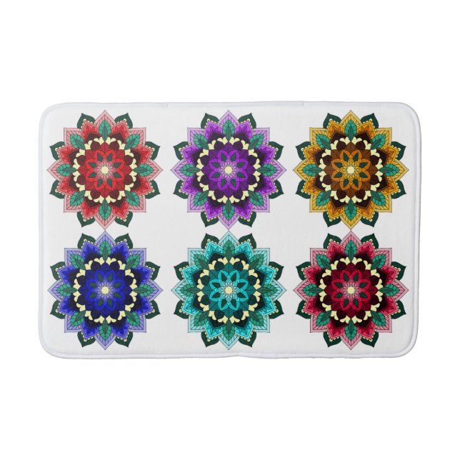 Mandala in various colours bath mat (Front)