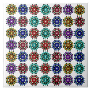 Mandala in various colours ceramic tile