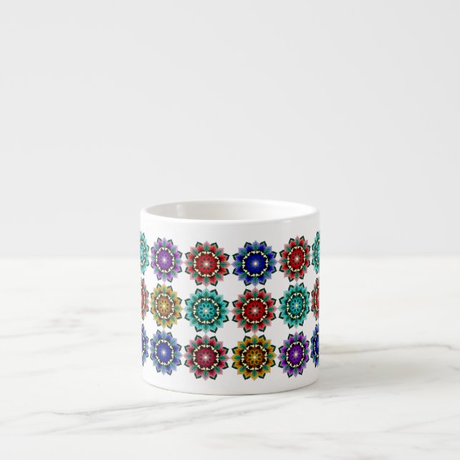 Mandala in various colours espresso cup (Front)