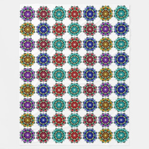 Mandala in various colours fleece blanket