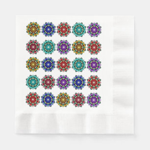 Mandala in various colours napkin