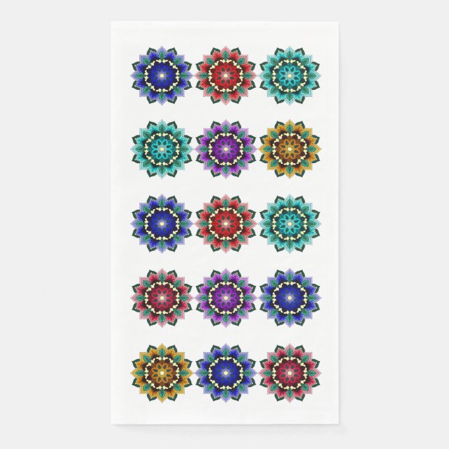 Mandala in various colours napkin (Front)