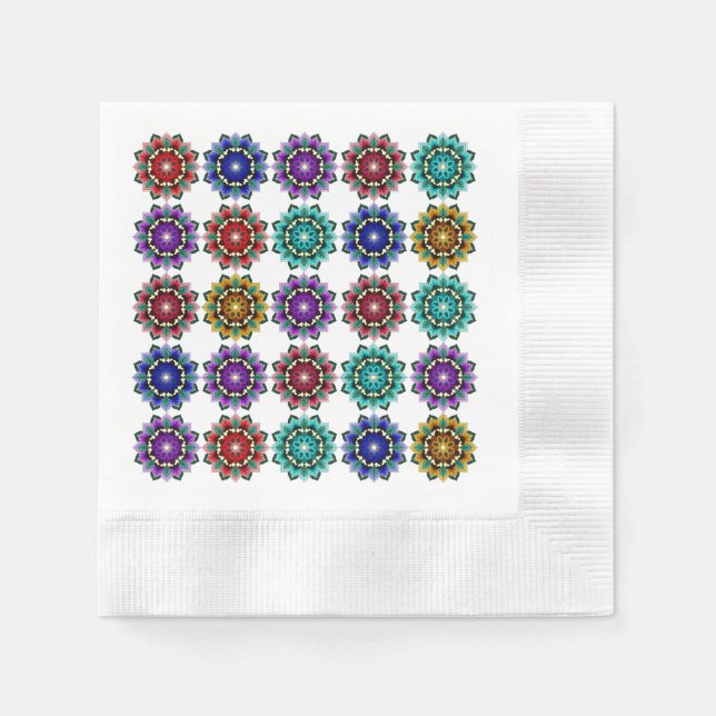 Mandala in various colours napkin (Front)
