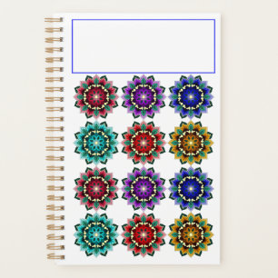 Mandala in various colours planner