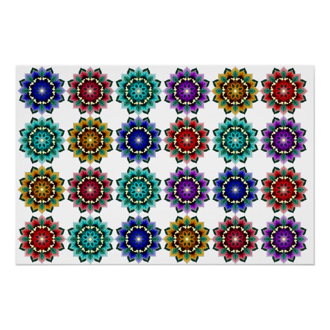 Mandala in various colours poster (Front)