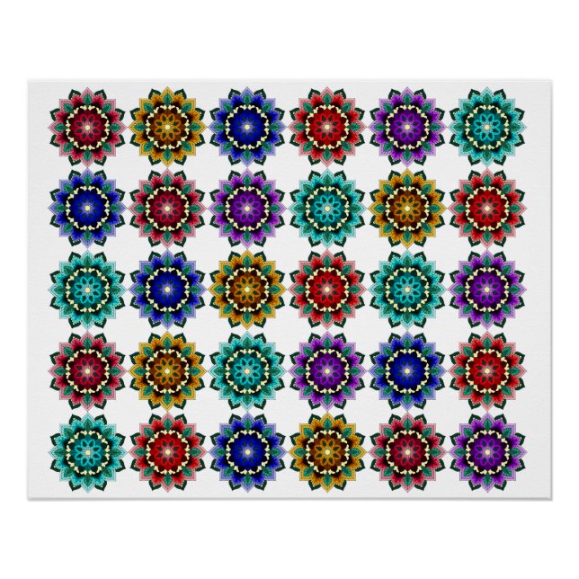 Mandala in various colours poster (Front)
