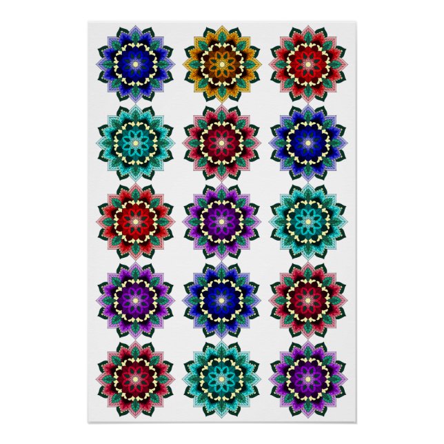 Mandala in various colours poster (Front)