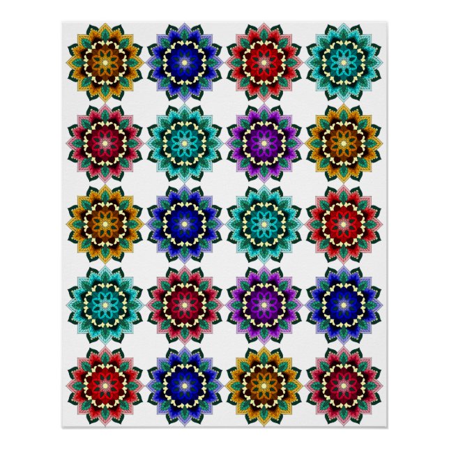 Mandala in various colours poster (Front)