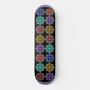 Mandala in various colours skateboard