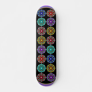 Mandala in various colours skateboard