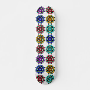 Mandala in various colours skateboard