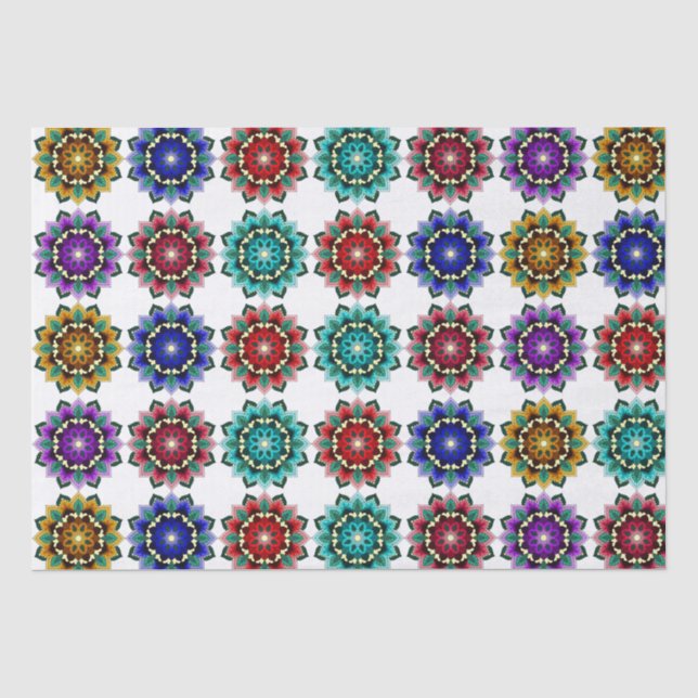 Mandala in various colours tissue paper (Front)