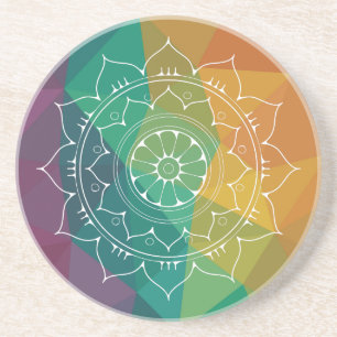 Mandala india flower modern geometric ombre design coaster