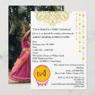 Mandala Indian Haldi Ceremony Invitation 
