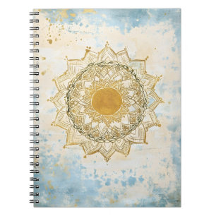 mandala indien aux teintes turquoise et orange notebook