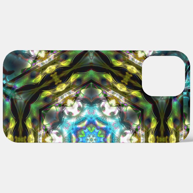 Mandala inside hexagon old green hammered metal    Case-Mate iPhone case (Back / Right)
