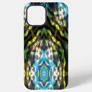 Mandala inside hexagon old green hammered metal iPhone 12 pro max case