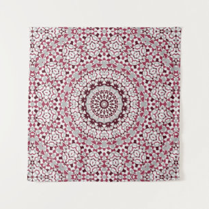 Mandala is burgundy-grey tapestry