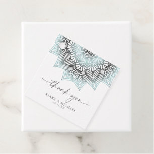 Mandala Lace Wedding Thank You Lt. Blue ID968 Favour Tags