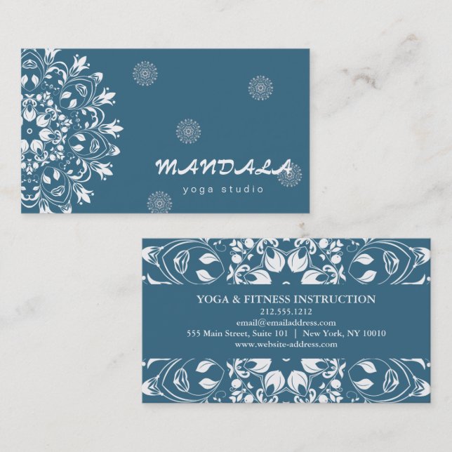 MANDALA LOGO CUSTOMIZED YOGA  INSTRUCTOR BUSINESS  BUSINESS CARD (Front/Back)