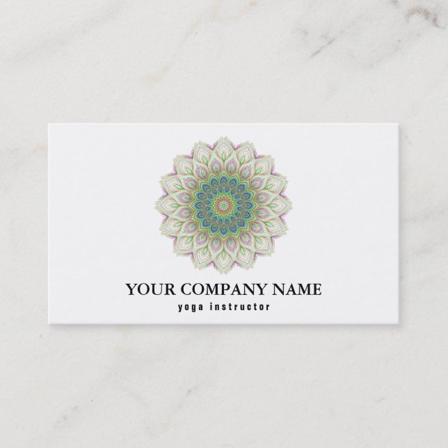 MANDALA LOGO CUSTOMIZED YOGA  INSTRUCTOR BUSINESS  BUSINESS CARD (Front)