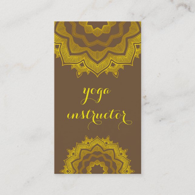 MANDALA LOGO CUSTOMIZED YOGA  INSTRUCTOR BUSINESS CARD (Front)