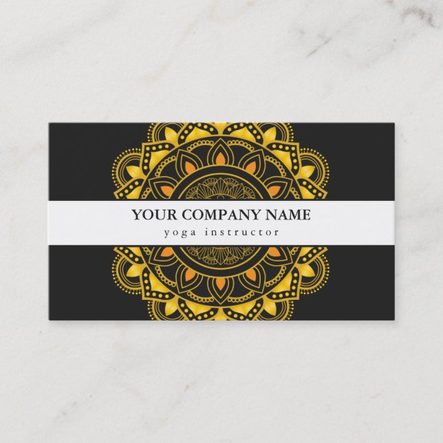 MANDALA LOGO CUSTOMIZED YOGA  INSTRUCTOR BUSINESS  CARD (Front)