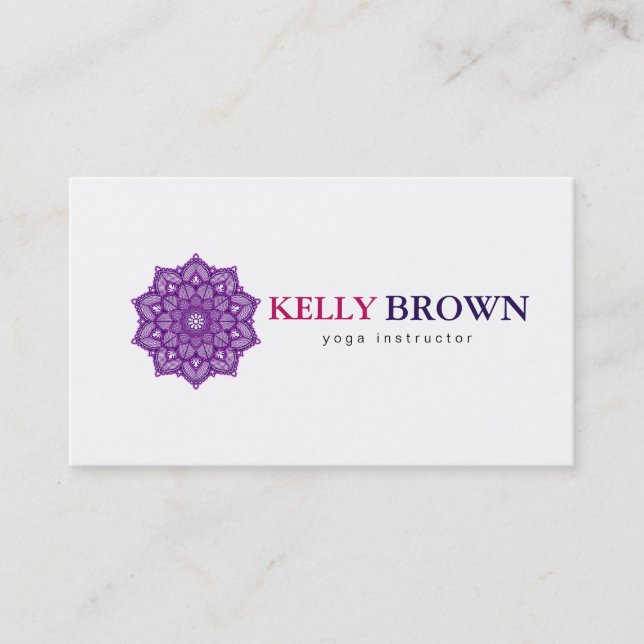 MANDALA LOGO CUSTOMIZED YOGA  INSTRUCTOR BUSINESS CARD (Front)
