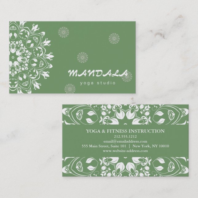 MANDALA LOGO CUSTOMIZED YOGA  INSTRUCTOR BUSINESS CARD (Front/Back)