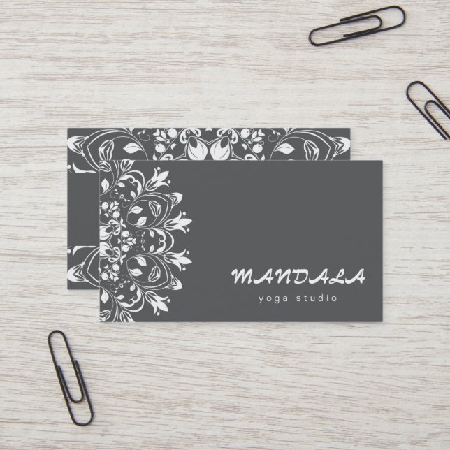 MANDALA LOGO CUSTOMIZED YOGA  INSTRUCTOR BUSINESS CARD (Front/Back In Situ)