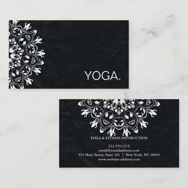 MANDALA LOGO CUSTOMIZED YOGA  INSTRUCTOR BUSINESS CARD (Front/Back)