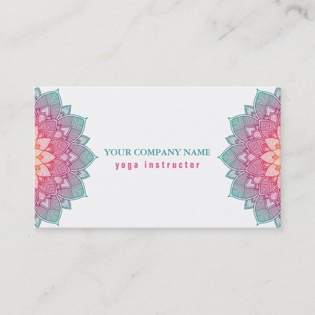 MANDALA LOGO CUSTOMIZED YOGA  INSTRUCTOR BUSINESS CARD (Front)