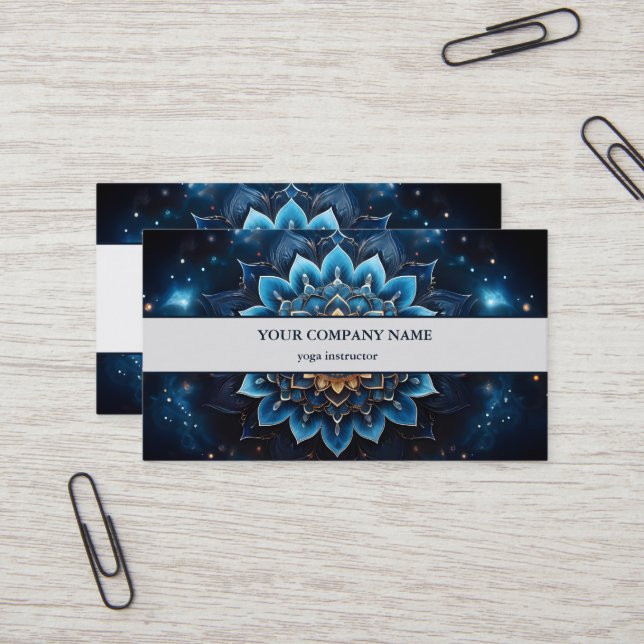 MANDALA LOGO CUSTOMIZED YOGA  INSTRUCTOR BUSINESS CARD (Front/Back In Situ)