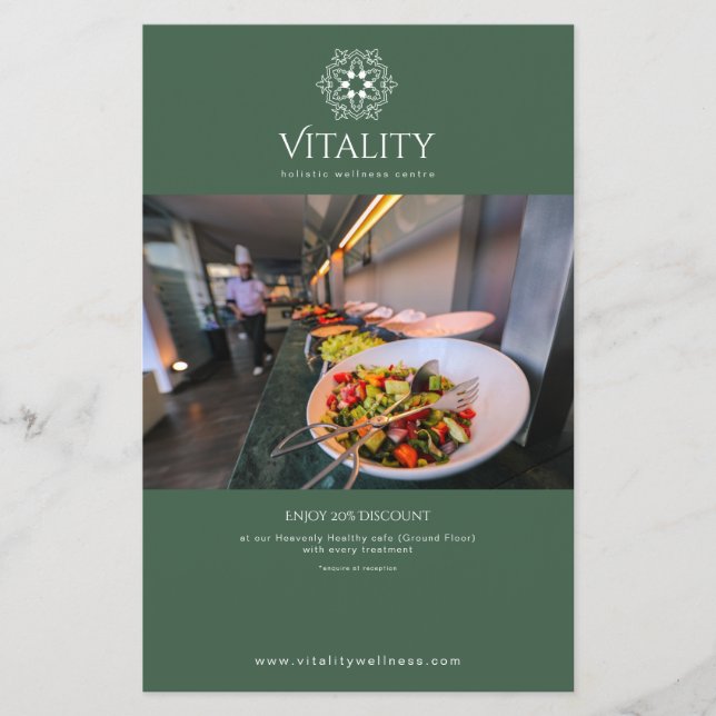 Mandala Logo Forest Green Elegant Professional Flyer (Front)